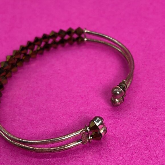 Y2K cuff glass crystal bronze bracelet silver 925 - 00G00M - Picture 3 of 3